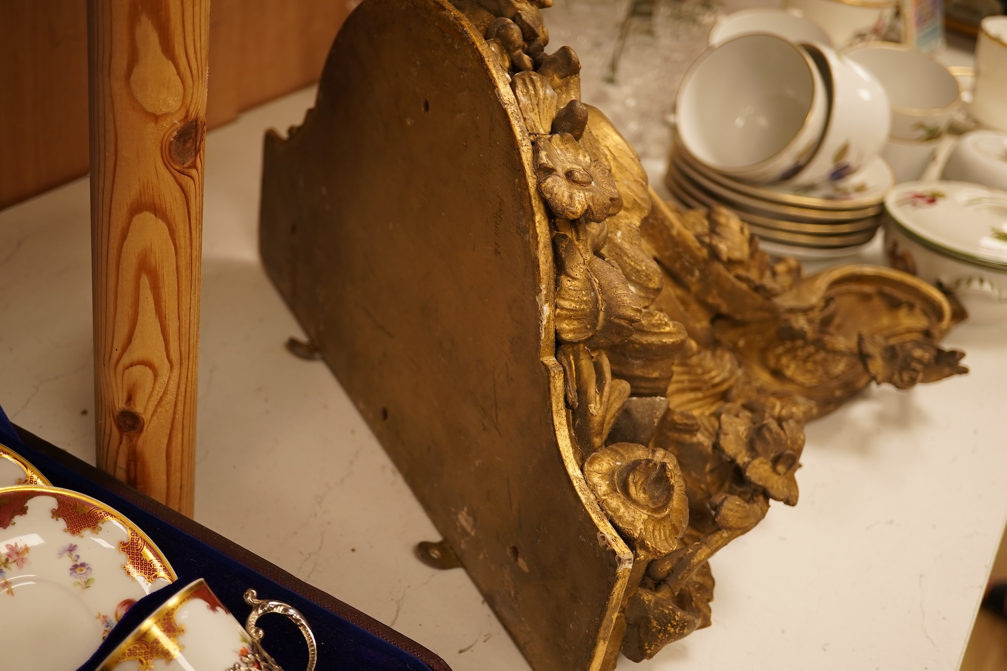 A Rococo style gilt wall bracket, 43cm high